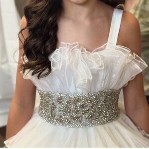 Sherri Hill White Dress with rhinestones.